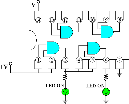 Simple circuit made with 7408 IC